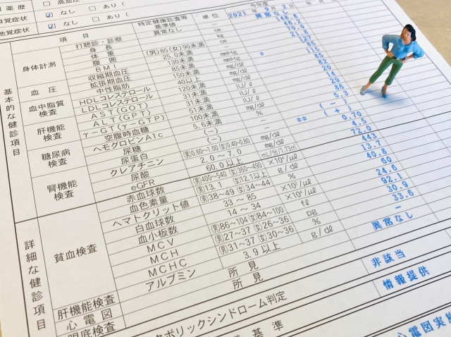 健康診断の結果票